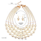 necklace crystal pearl Long Necklace Earrings