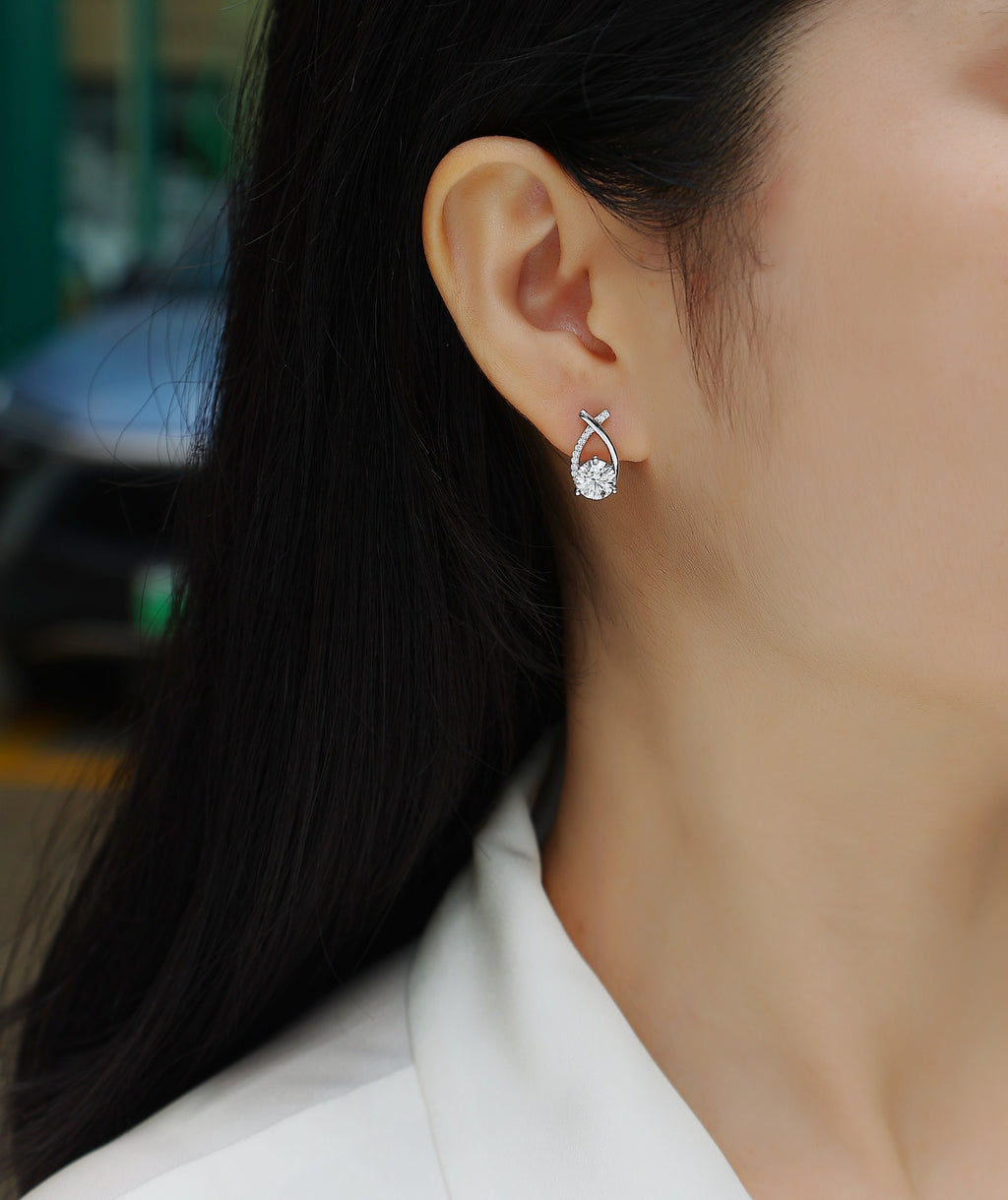 Stud Earrings Set With 1-carat Top-quality Moissanite S925