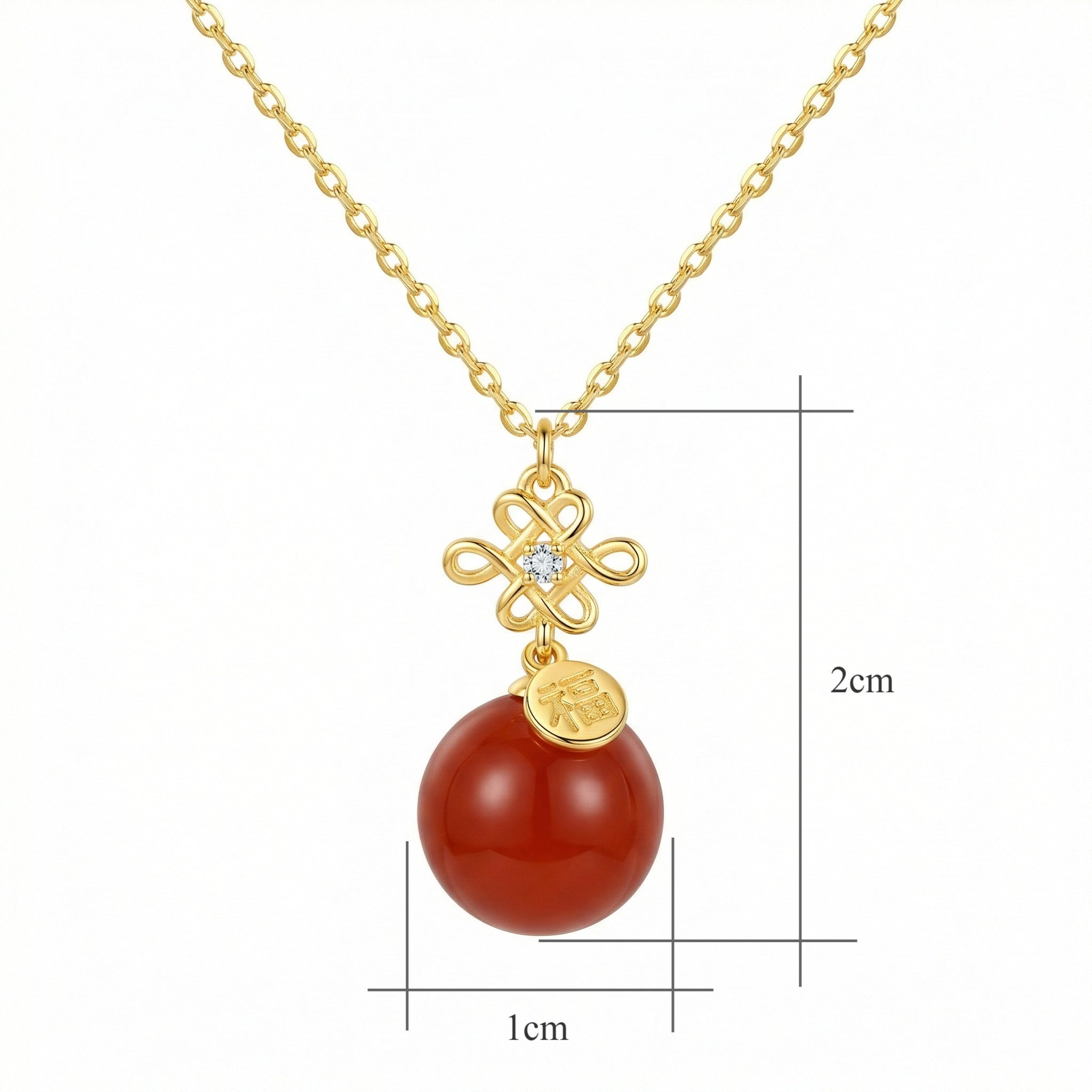 925 Sterling Silver Chinese Knot Pendant Necklace