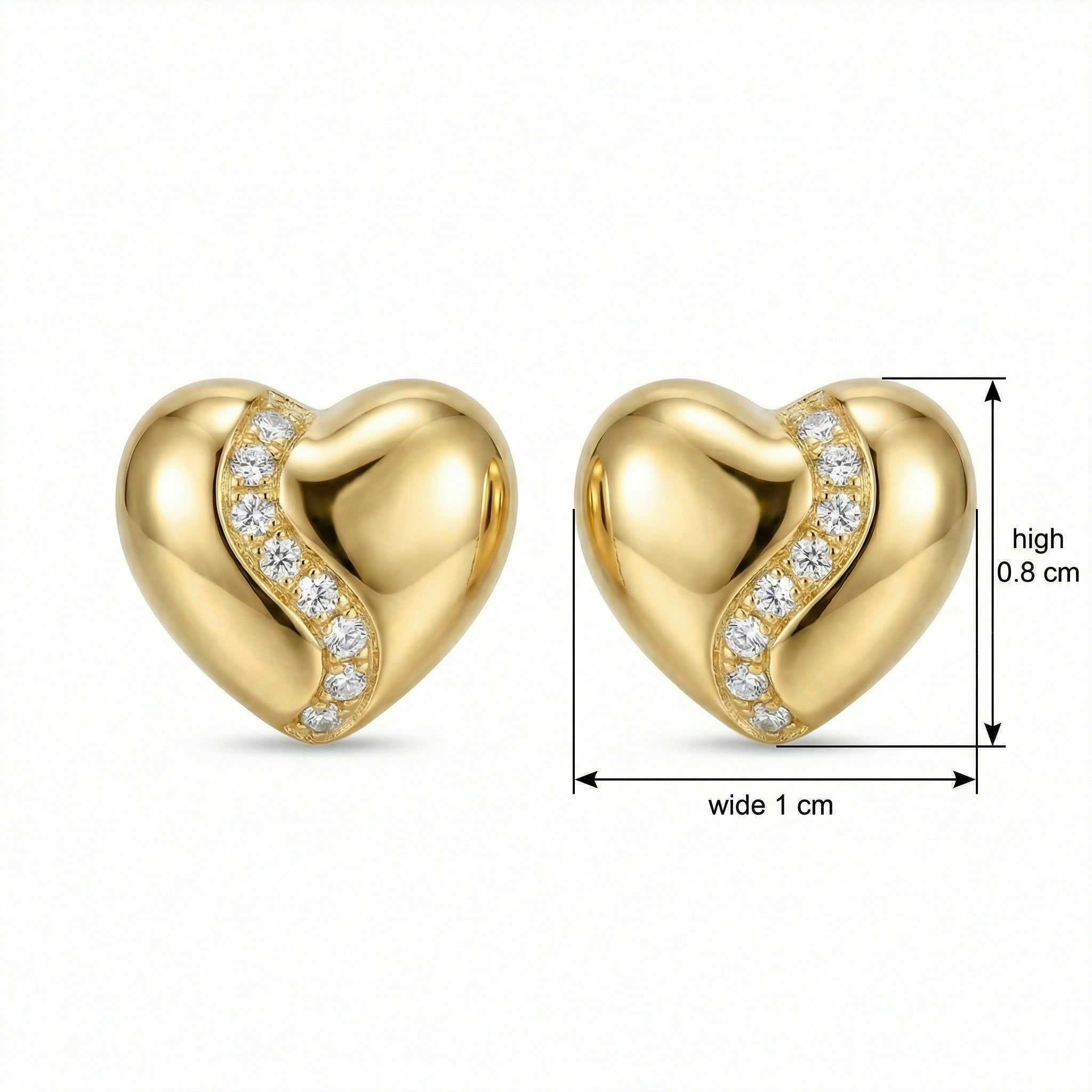 925 Sterling Silver Elegant Heart-Shaped Stud Earrings