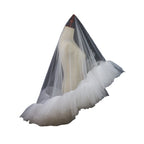 Heavy Industry Ruffled Bridal Veil White