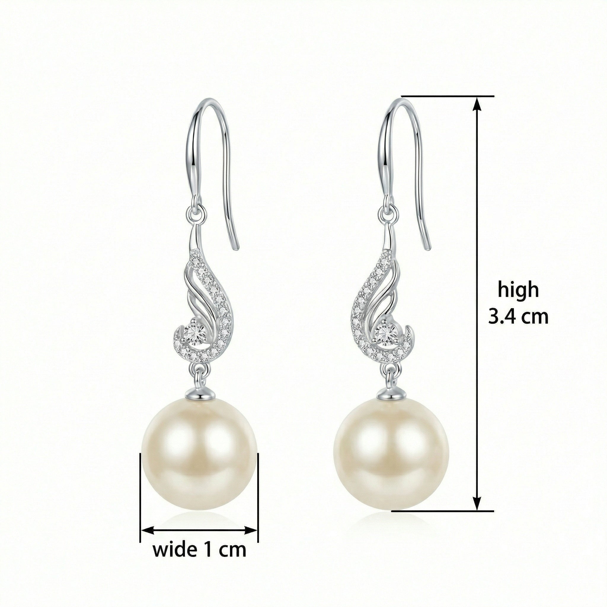 925 Sterling SilverPearl Drop Earrings