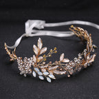 New Handmade Hairband Gold Leaf Headdress Bridal