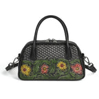 Ethnic-style Full-grain Leather Shoulder Bag For Women