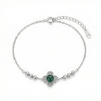 925 Sterling Silver S925 Sterling Silver Filigree Clover Bracelet