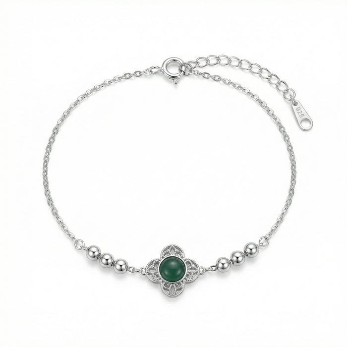 925 Sterling Silver S925 Sterling Silver Filigree Clover Bracelet