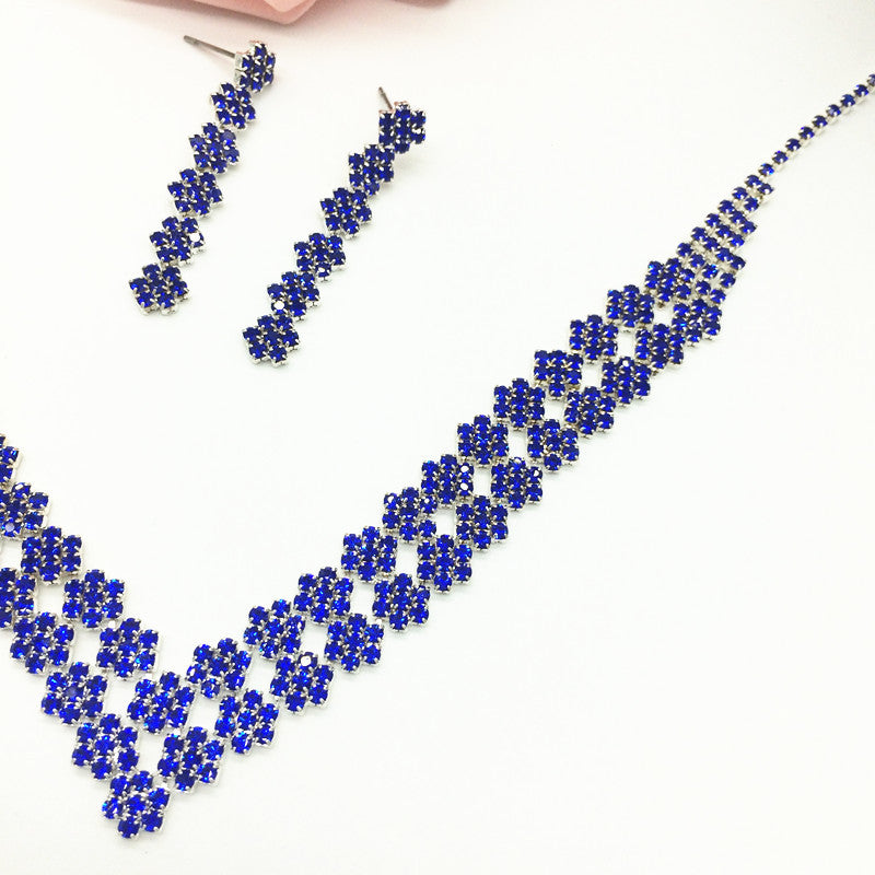 The bride necklace Diamond Pendant Earring Set