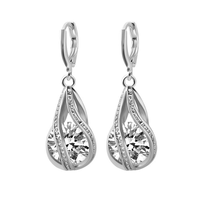Silver Drop Necklace Earrings setwedding