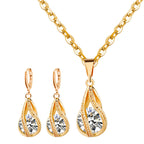 Silver Drop Necklace Earrings setwedding