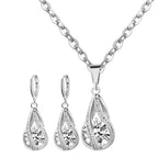 Silver Drop Necklace Earrings setwedding