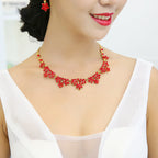 Korean crystal necklace, two sets of bridal jewelry