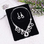 Korean Wedding Two Piece Bride Necklace Ear Ring