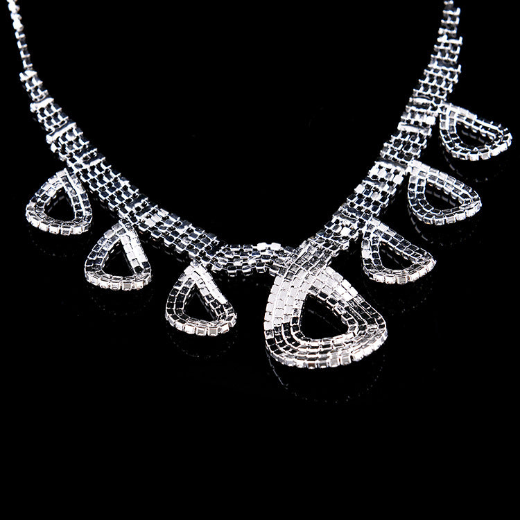 Korean Wedding Two Piece Bride Necklace Ear Ring