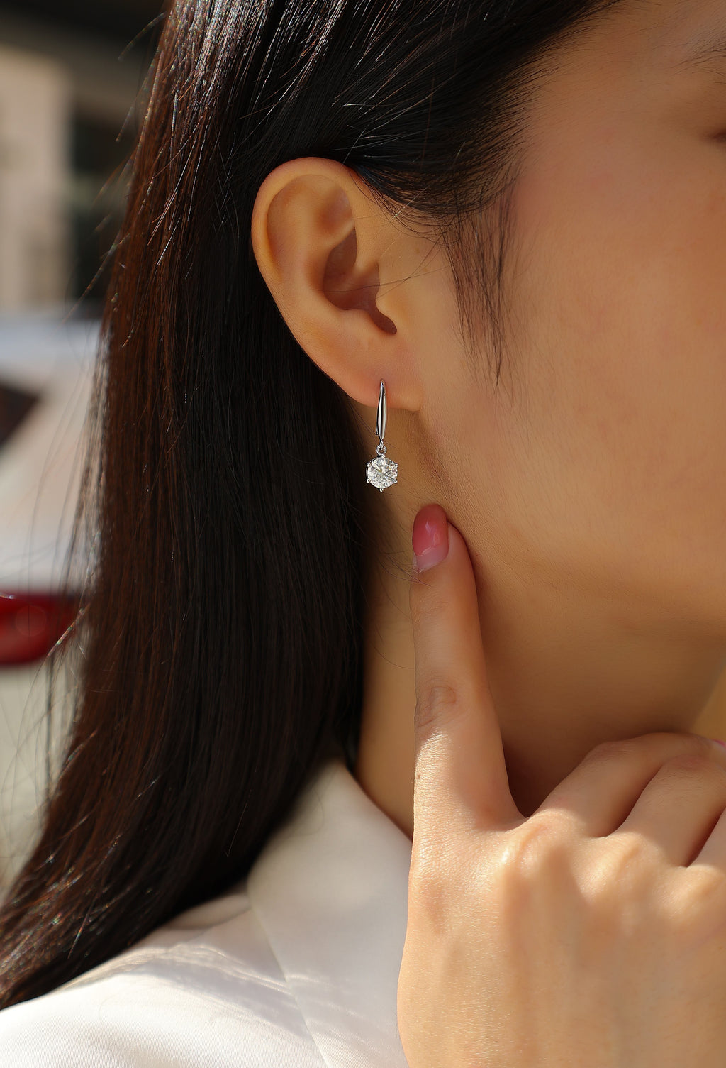 Jumping Wind - Earrings Set With 1-carat