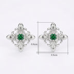 925 Sterling Silver Vintage-Style Fleur-de-lis Silver Stud Earrings
