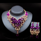 African, European and American necklace earrings set