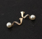 European diamond crystal pearl necklace earrings