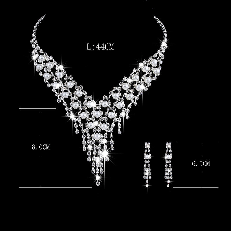 claw chain earrings, Pearl Rhinestone Necklace 465