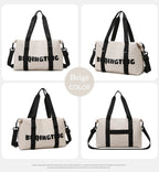 Women's Fashion Letter Print Gym Duffel Bag