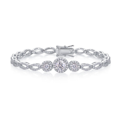 1-carat y Silver Bracelet Set Moissanite, S925 Silver
