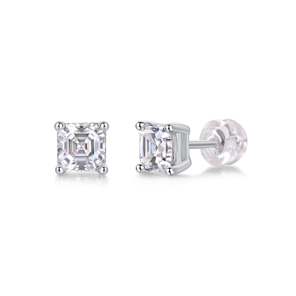 S925 Silver And Platinum-plated Stud Earrings,