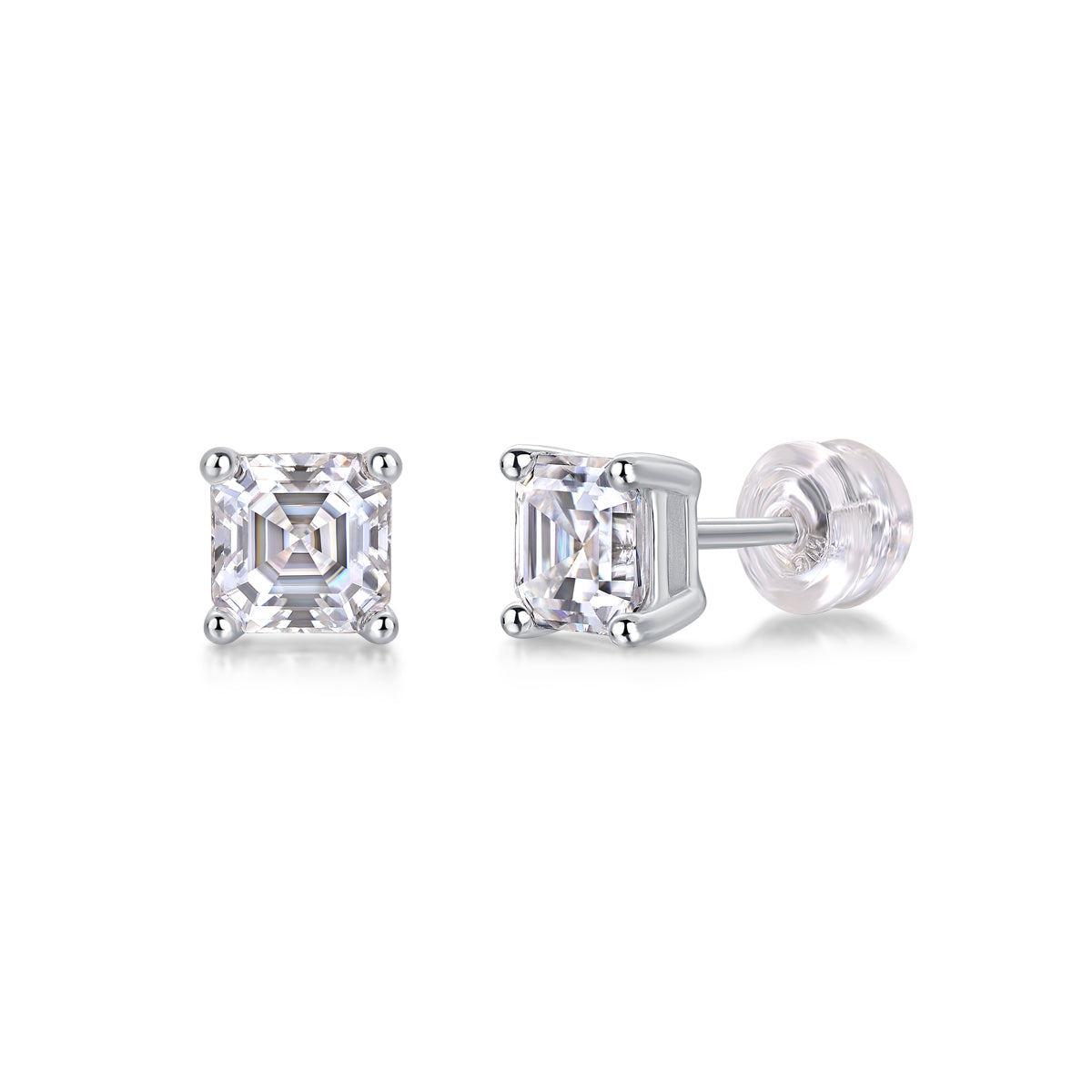 S925 Silver And Platinum-plated Stud Earrings,