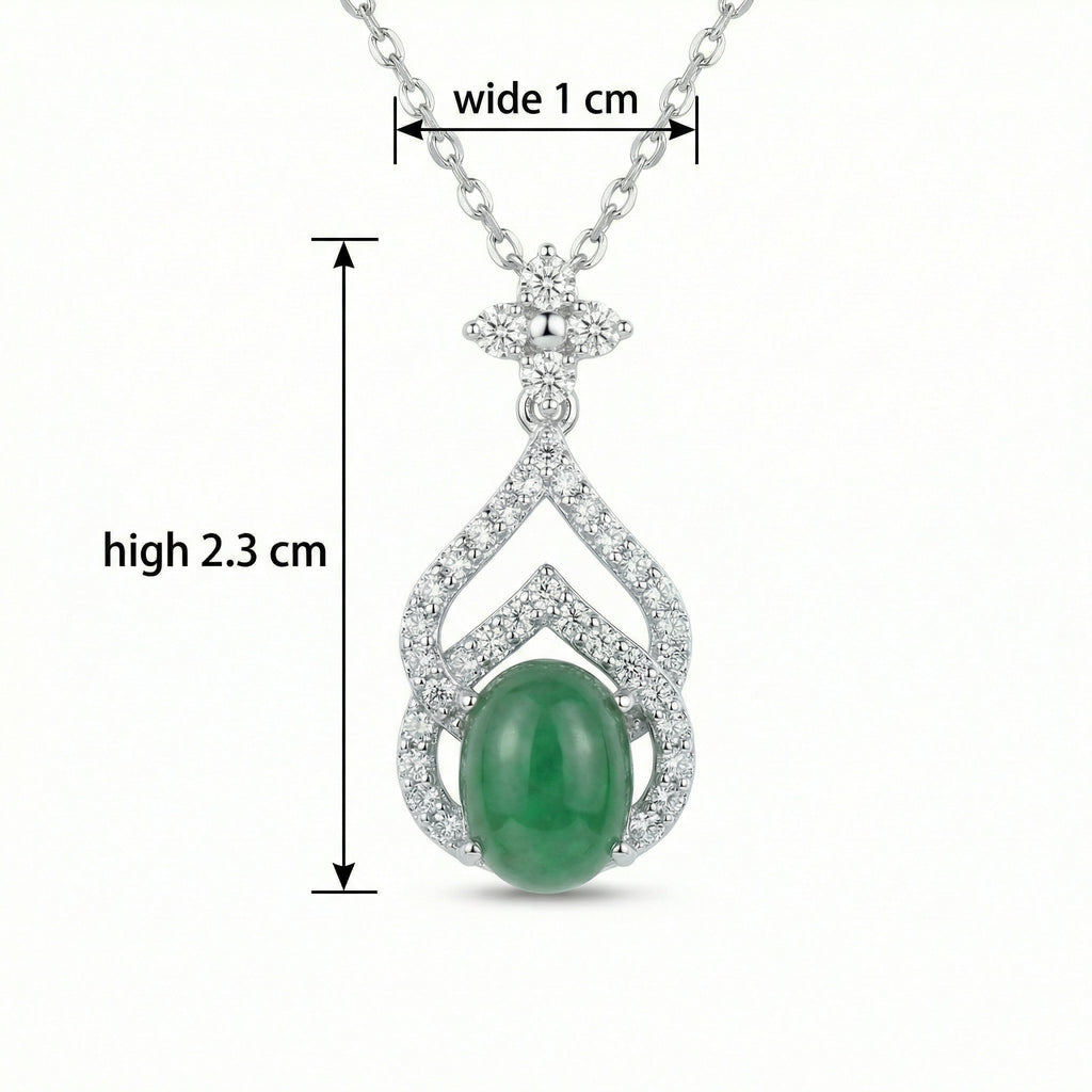 925 Sterling Silver Exquisite Green Jadeite Cabochon
