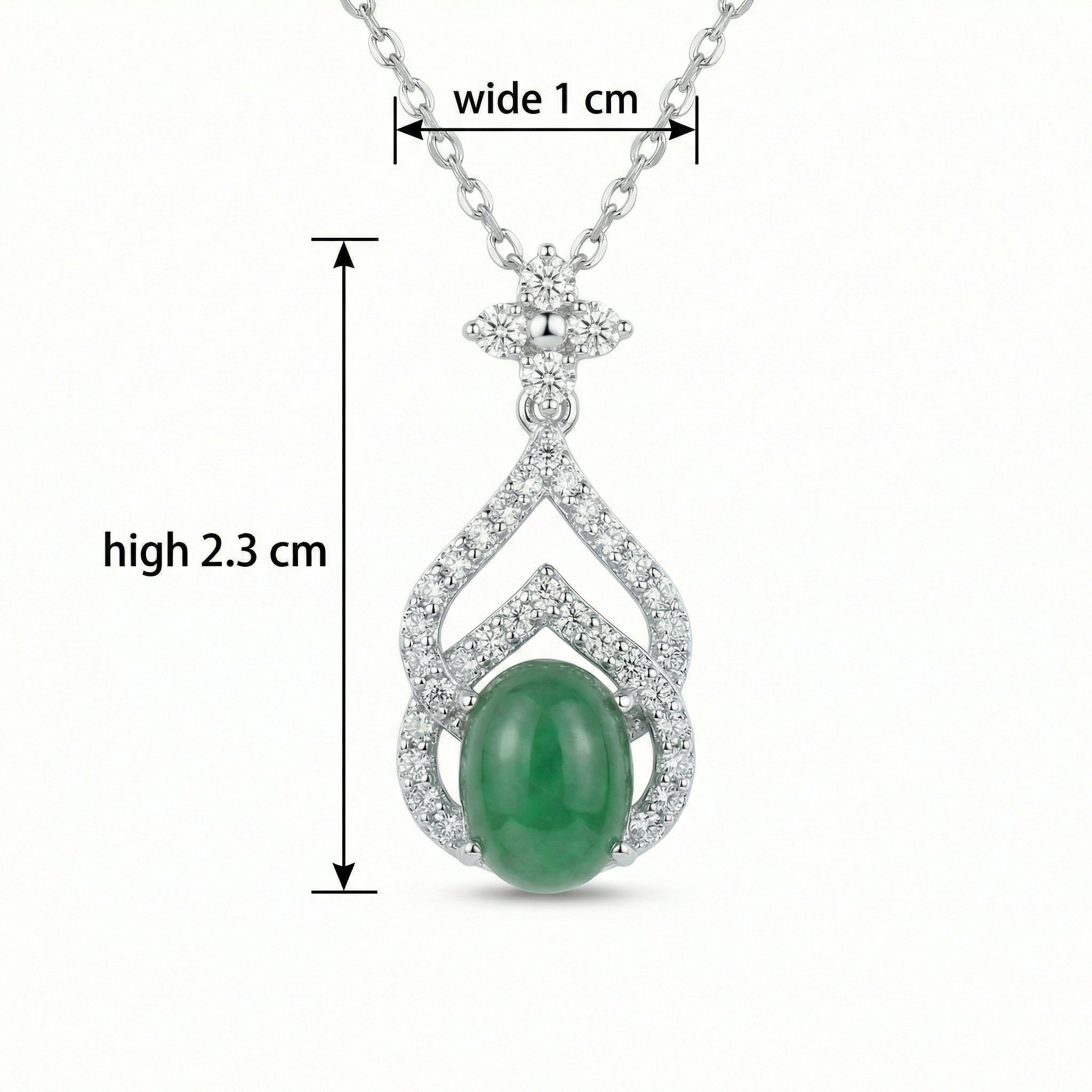 925 Sterling Silver Exquisite Green Jadeite Cabochon