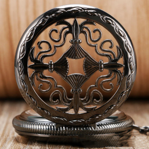 Carved Hollow Pattern Automatic Mechanical Pocket Watch