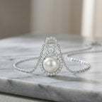 925 Sterling Silver Elegant White Pearl