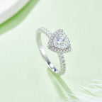 Triangular Moissanite Set Silver Ring S925 Silver