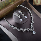 Korean bridal Rhinestone Earrings, necklace, Wedding Tiara