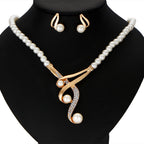 s  pearl clavicle necklace,  pearl, earrings