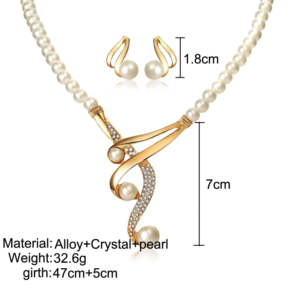 s  pearl clavicle necklace,  pearl, earrings