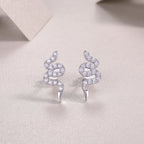Silver Snake Entwined -  Silver Stud Earrings S925, Silver