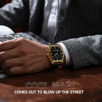 Barrel-shaped Waterproof Leather Watch