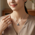 925 Sterling Silver Grey Jade Elephant Pendant Necklace