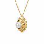 925 Sterling SilverRippled  Oval Pendant