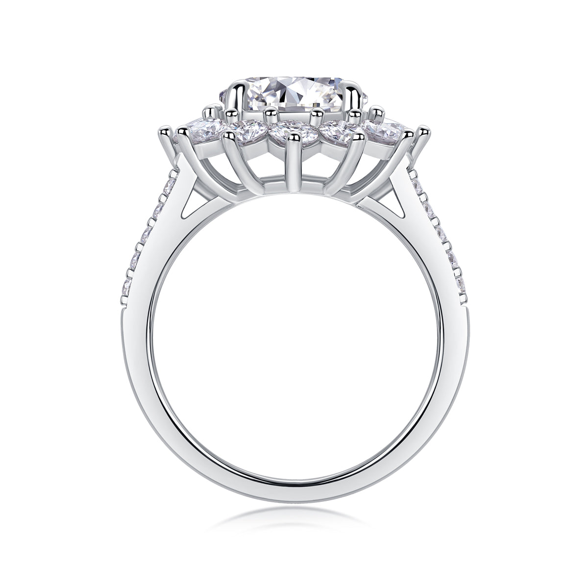 A Wedding Ring Se 3-carat Moissanite S925 Silver