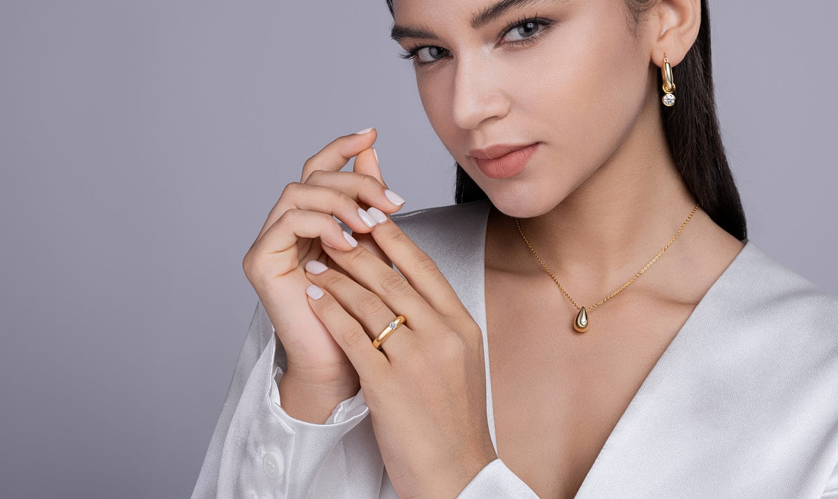 Light Luxury Jewelry Silver Ring Set