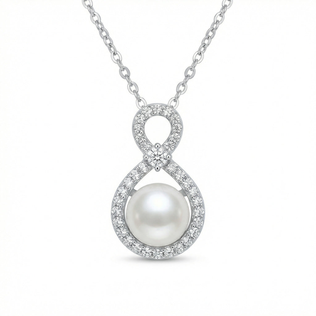 925 Sterling Silver Elegant White Pearl