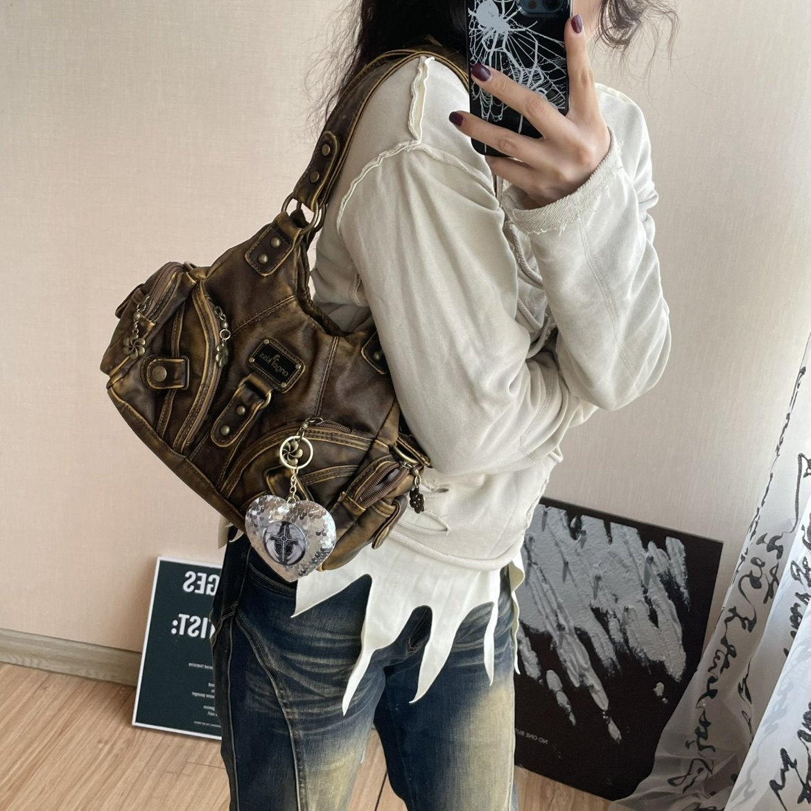 Cute Leopard-Print Post-Apocalyptic One-Shoulder Bag