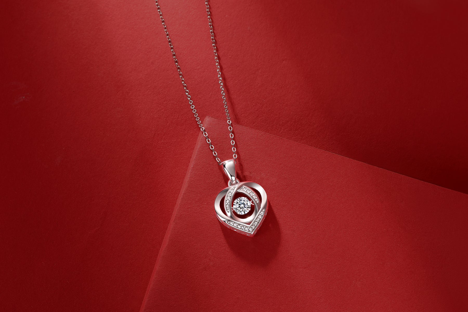 Necklace Pendant Set With Moissanite S925, Silver
