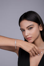 1-carat y Silver Bracelet Set Moissanite, S925 Silver
