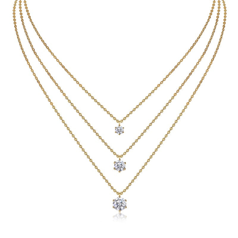 2-carat Luxury Fashion Silver Pendant Necklace