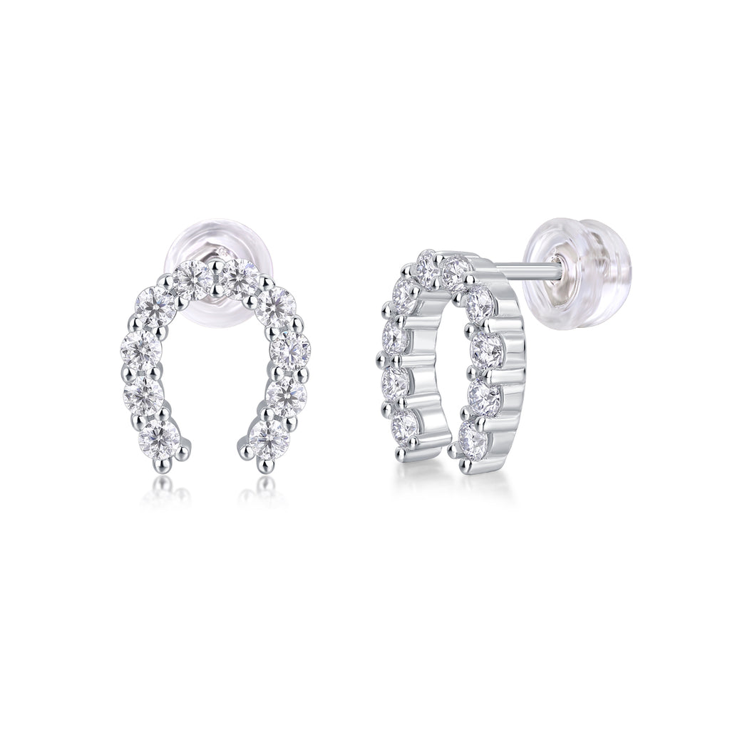 Moissanite S925 Silver And Platinum-plated Stud Earrings