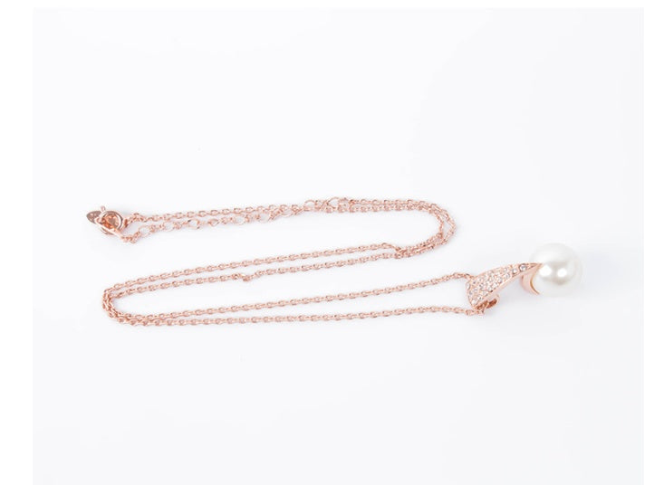 Bridal Pearl Necklace Earrings Jewelry Set