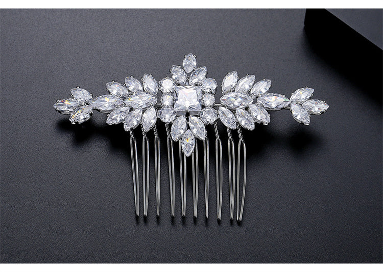 S925 Pure Silver Moissanite  New Bride Hair Comb