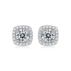 Square-shaped Stud Earrings - Set With 0.5-carat