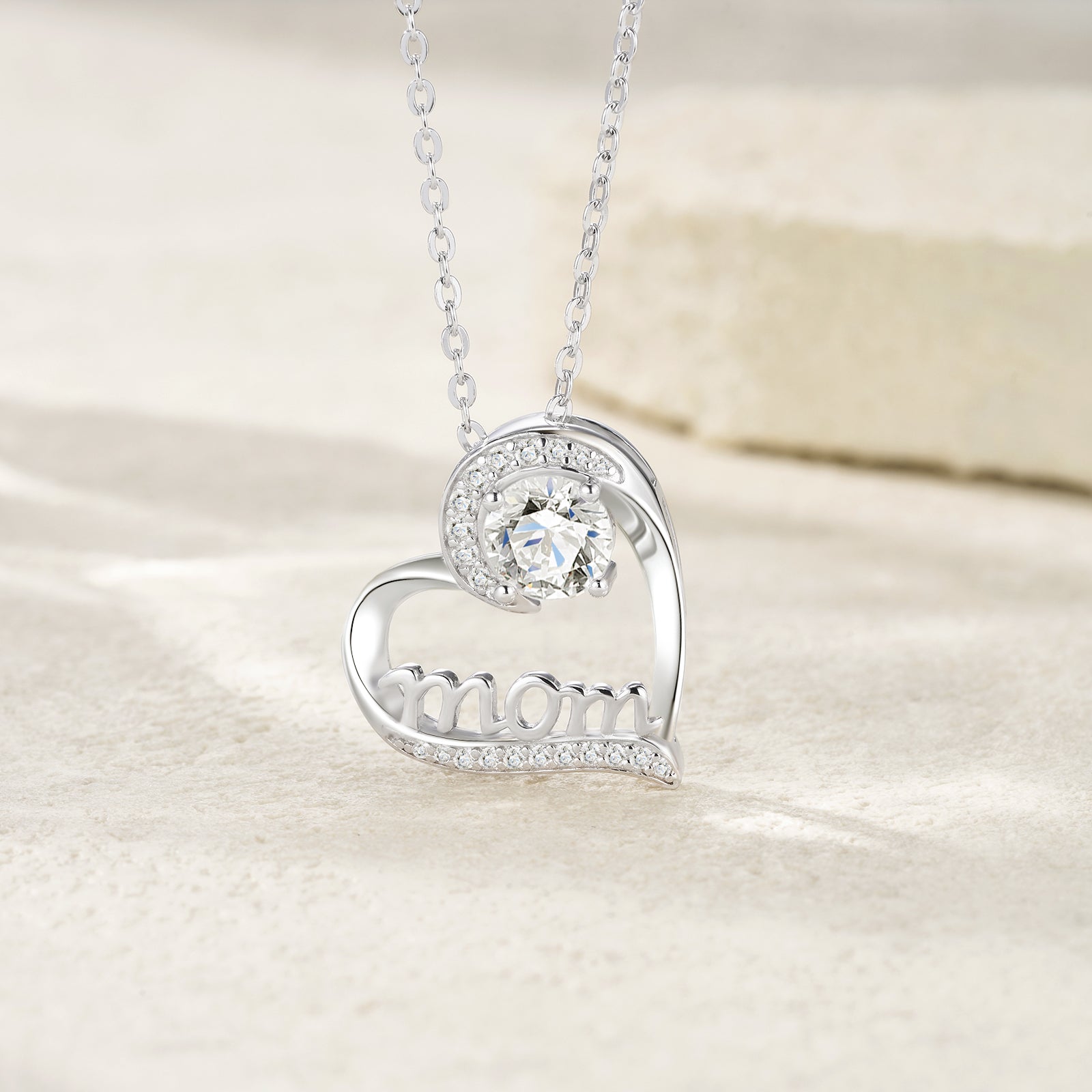 1 Carat Silver Necklace Pendant Set
